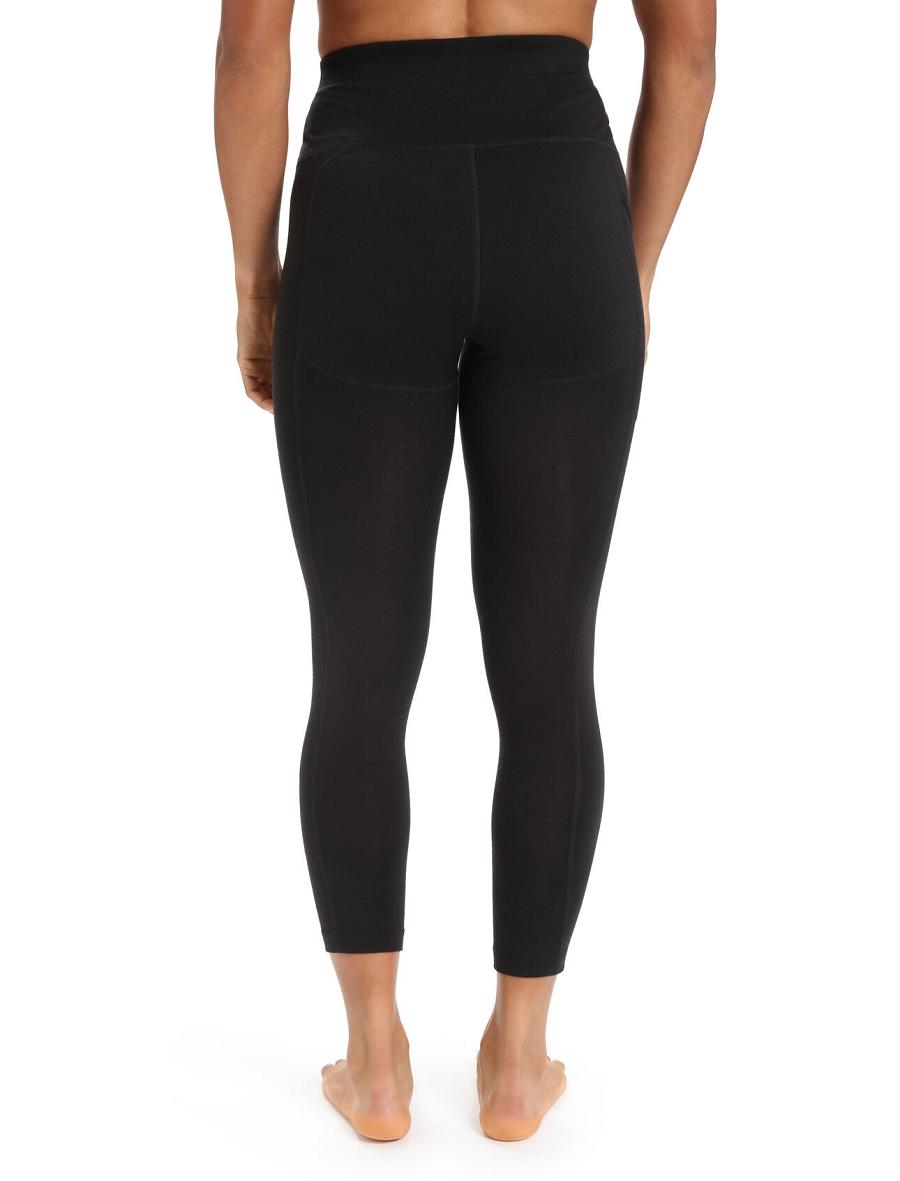 Black Icebreaker Merino Fastray High Rise Women's Running Tights | AU 1510FDNM